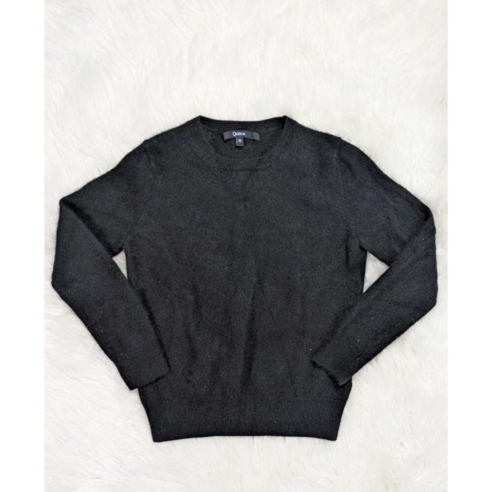 Quince 100% Cashmere Sweater Women's Small Charcoal Gray Crewneck Luxury Cozy